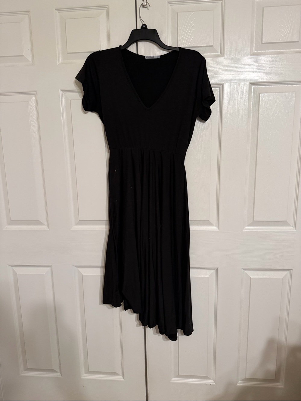 Rebdolls Black V-Neck Flutter Sleeve Maxi Dress